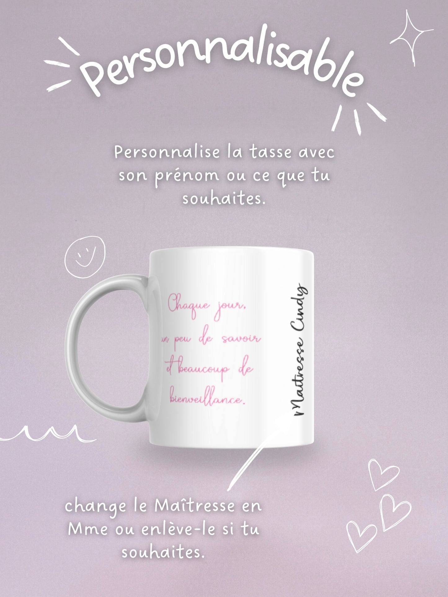 Tasse Céramique 330 ml - Maîtresse Charms - Personnalisable
