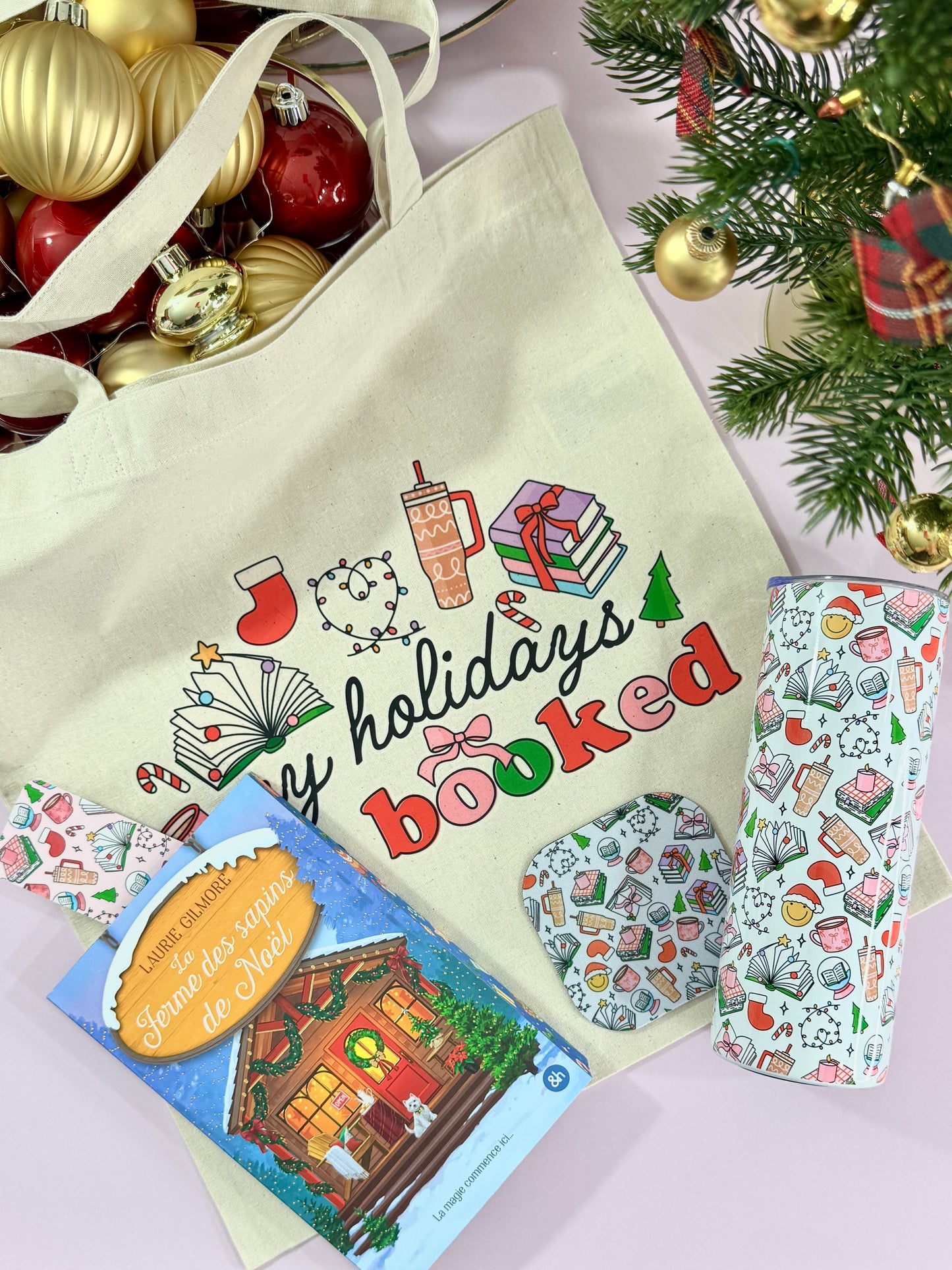 Mug Isotherme 591ml avec Couvercle et Paille - Bookish Christmas