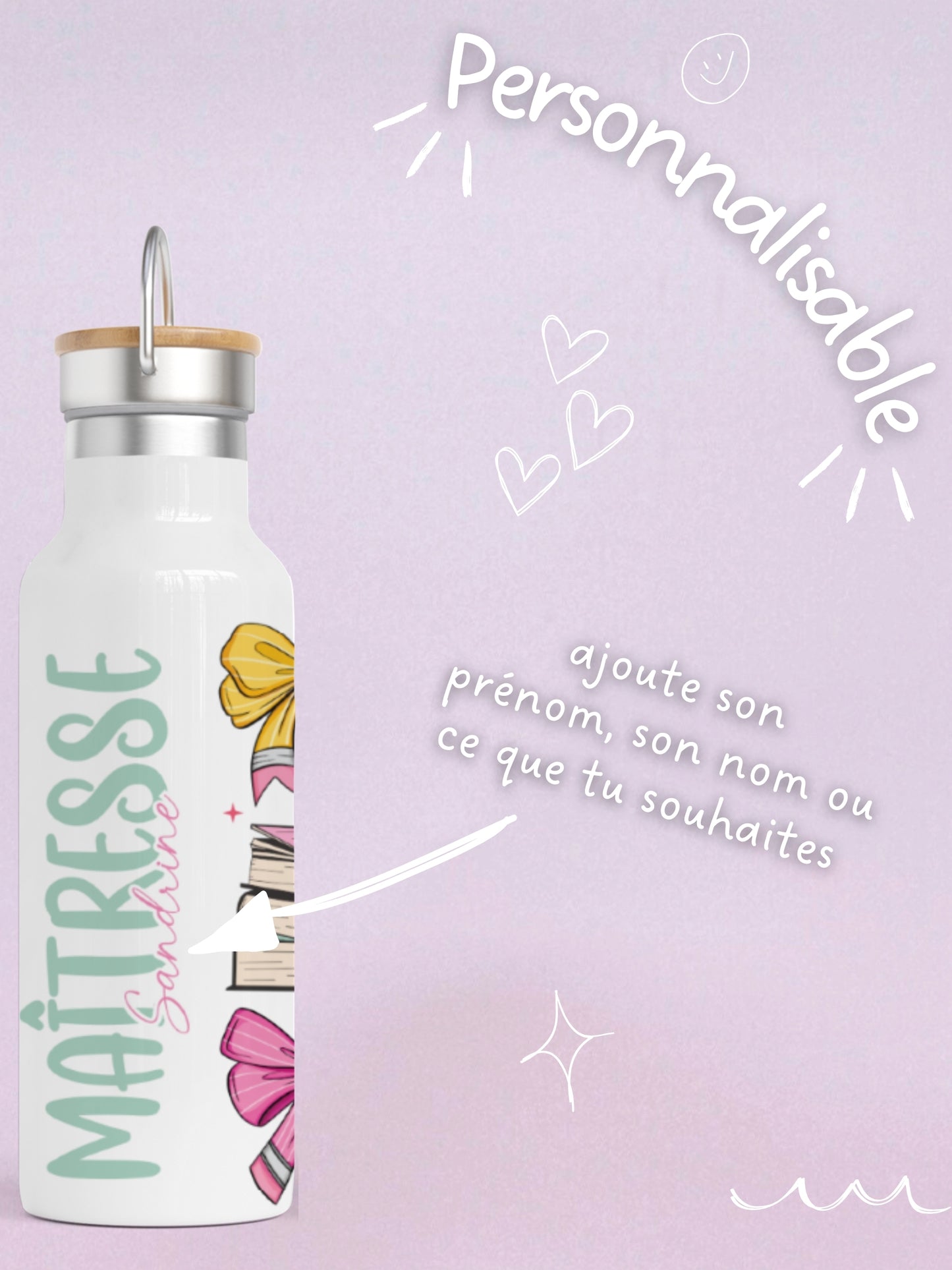 Gourde Isotherme 500 ml - MaĂźtresse Charms - Personnalisable