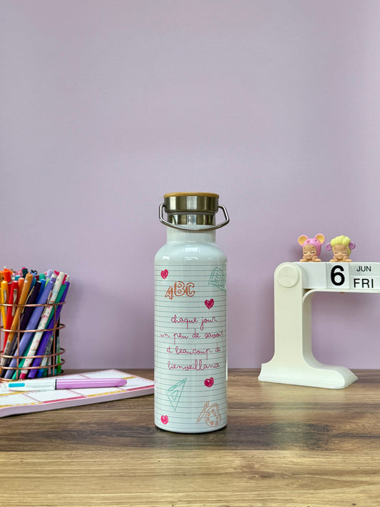 Gourde Isotherme 500 ml - Maîtresse Cahier - Personnalisable