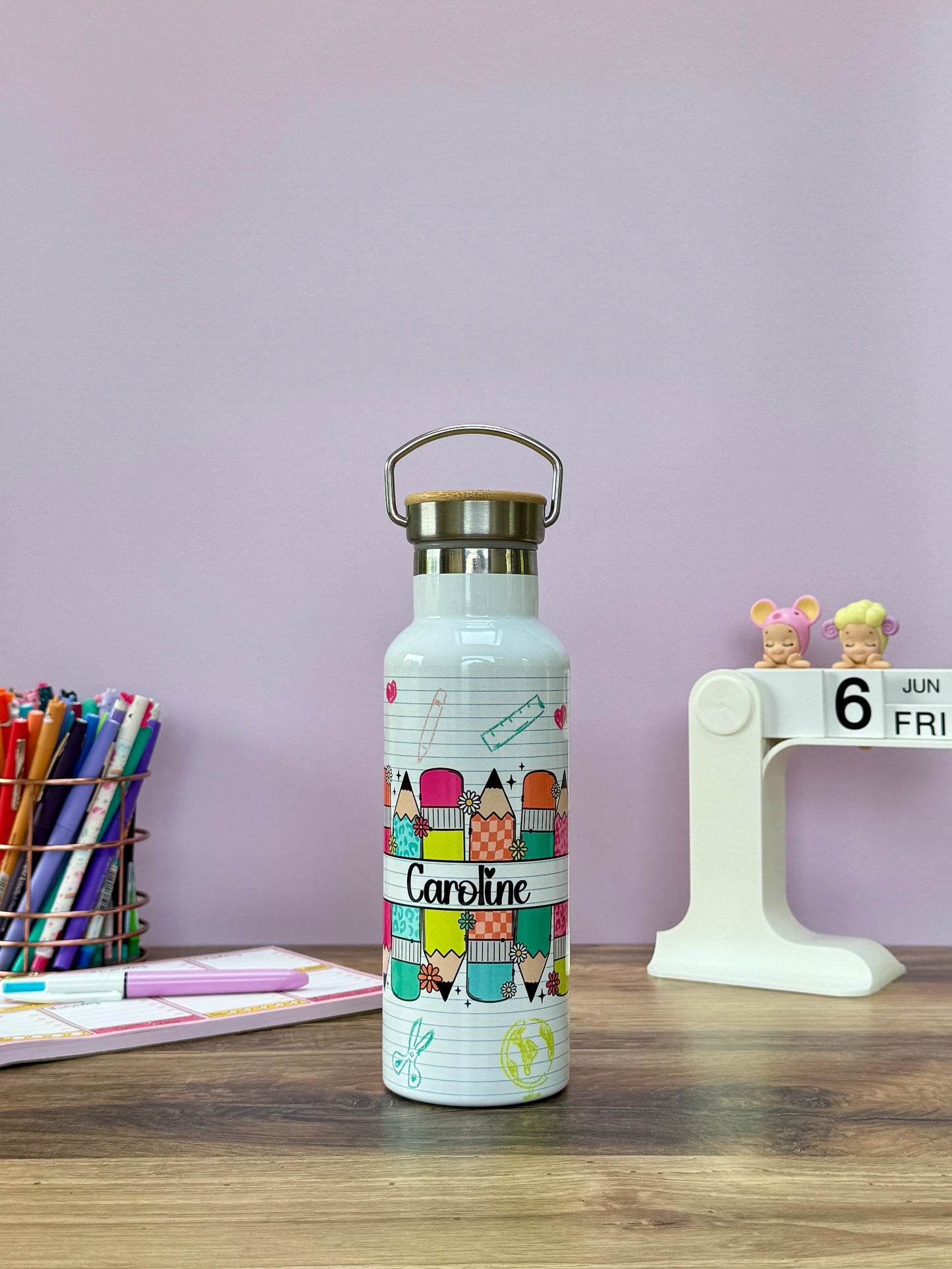 Gourde Isotherme 500 ml - MaĂźtresse Cahier - Personnalisable