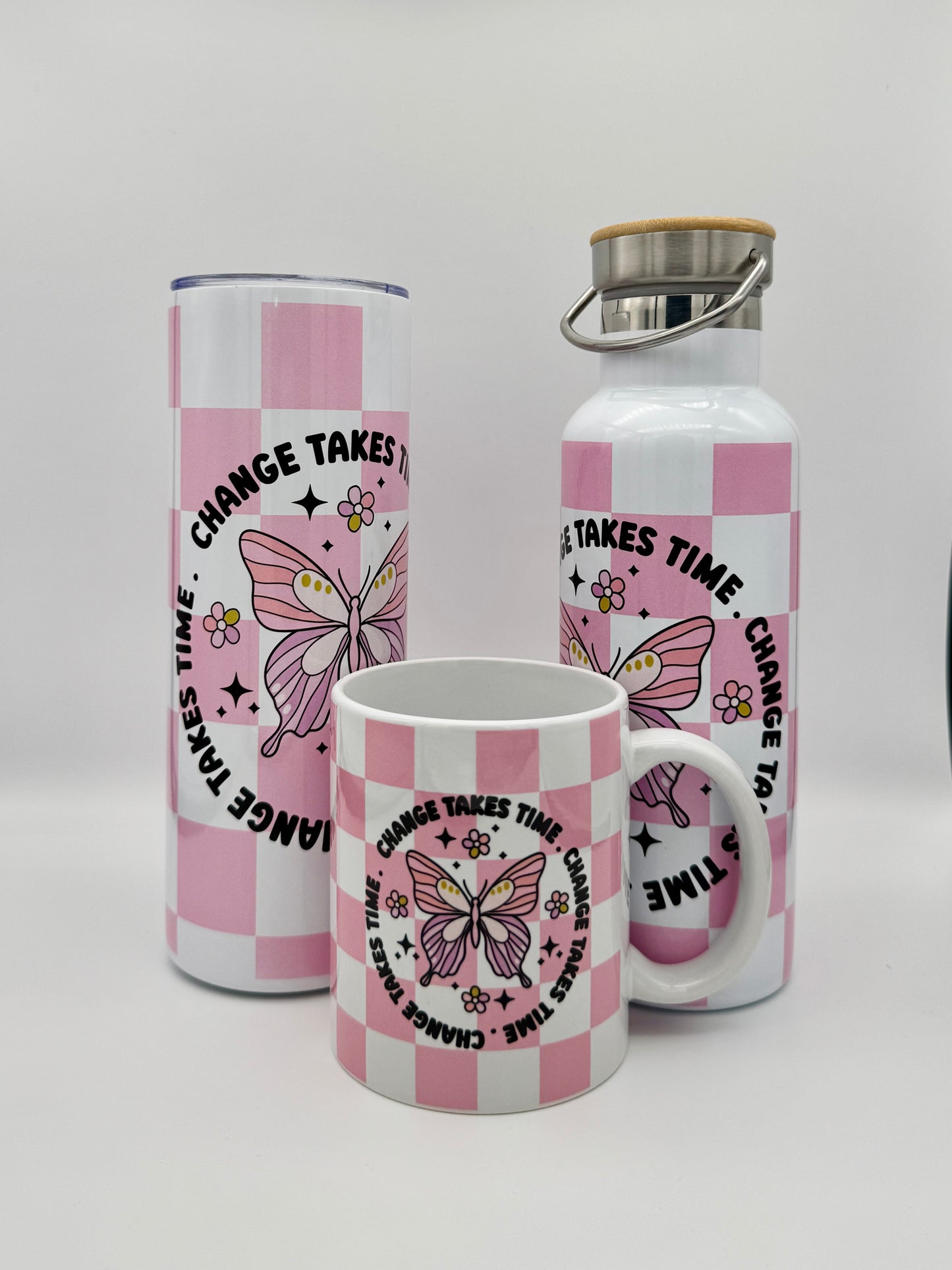 Mug Isotherme 591ml avec Couvercle et Paille - Change Takes Time