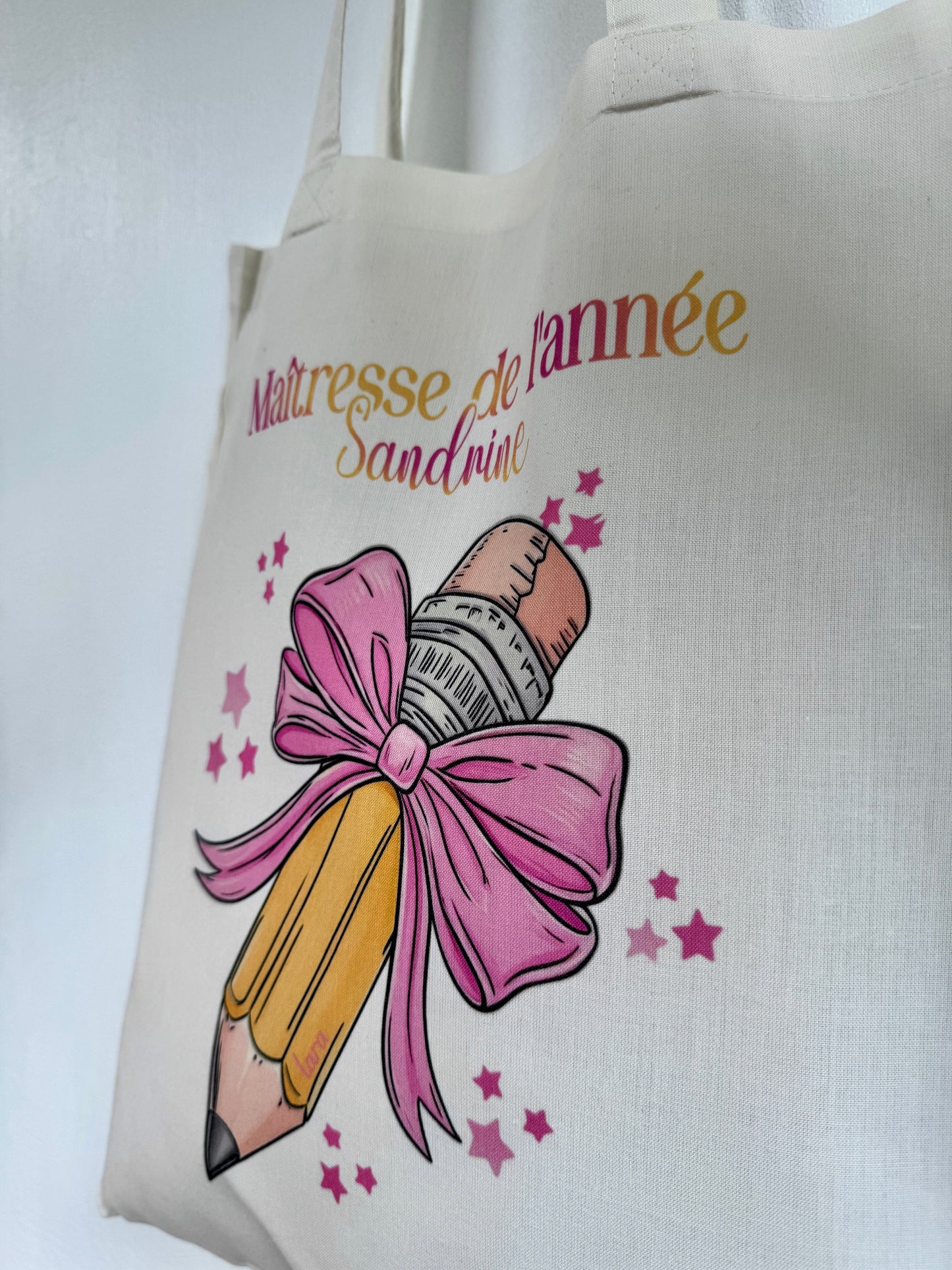 Tote-bag Tissus Recyclé - Maitresse Girly - Personnalisable