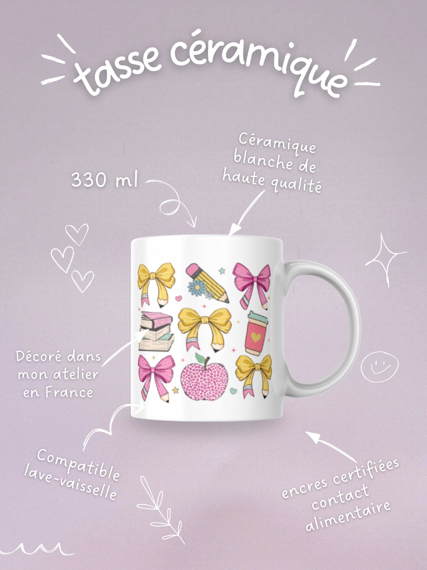 Tasse Céramique 330 ml - Maîtresse Charms - Personnalisable