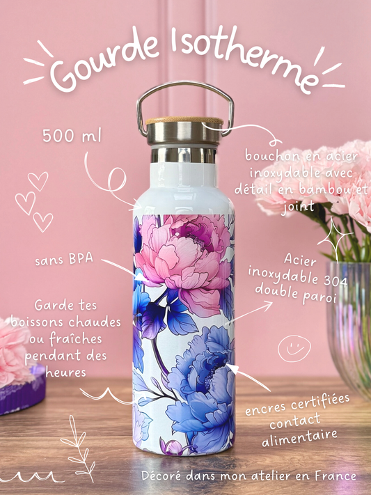 Gourde Isotherme 500 ml - Flowers