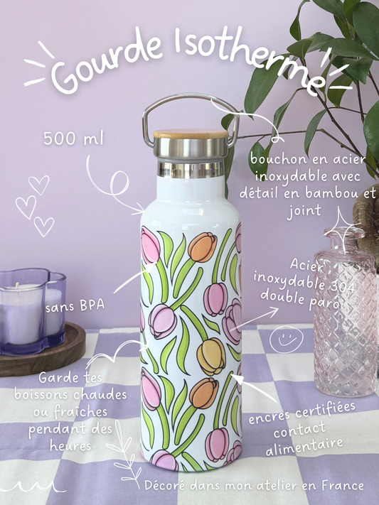 Gourde Isotherme 500 ml - Tulipes
