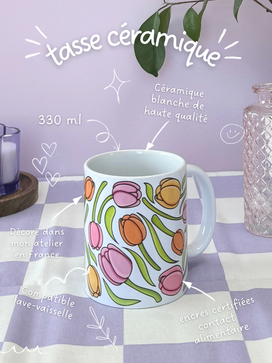 Tasse Céramique 330 ml - Tulipes