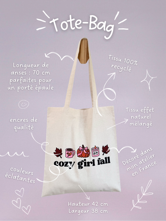 Tote-bag Tissus 100% Recyclé - Cozy Fall Girl