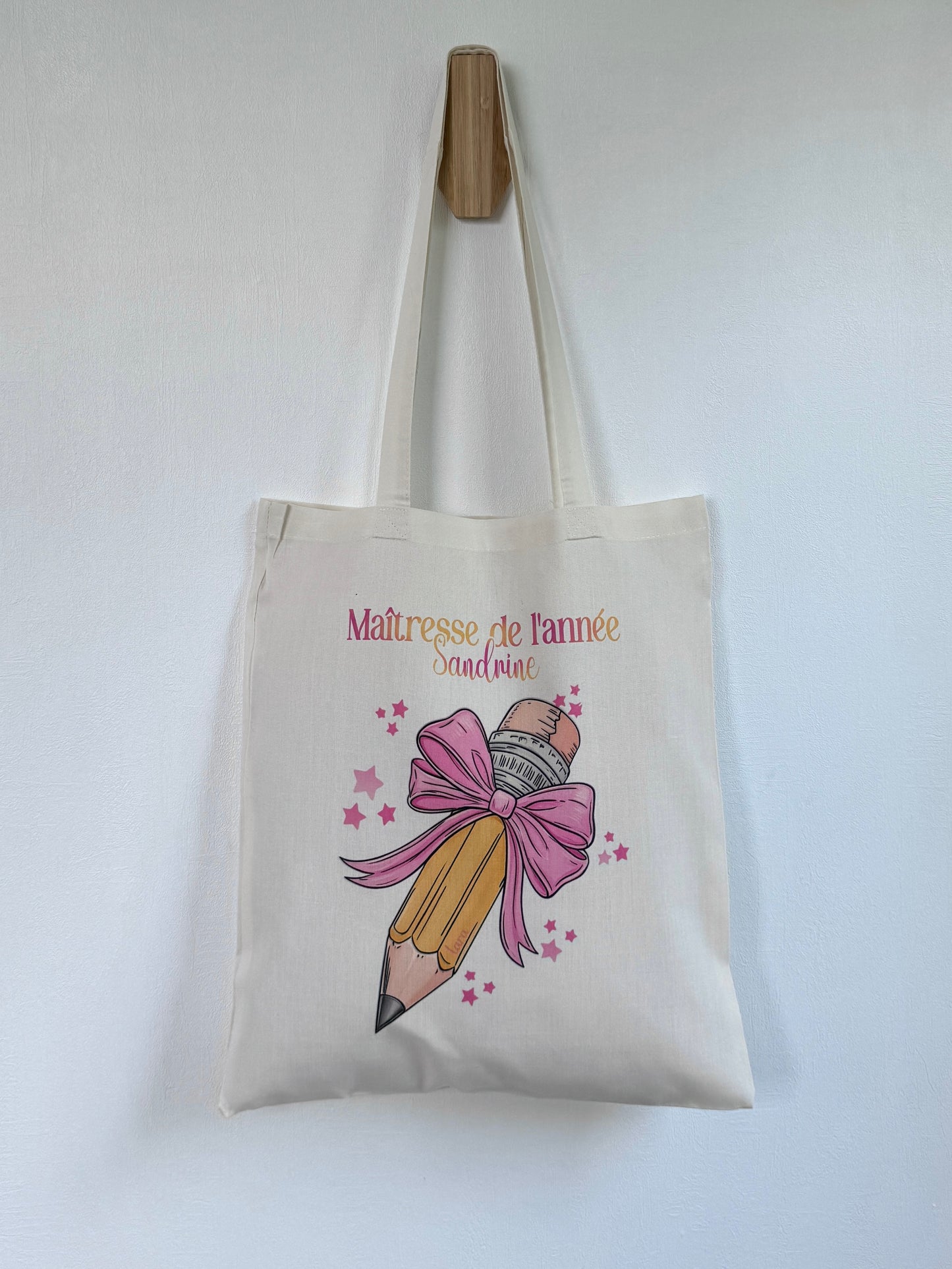 Tote-bag Tissus Recyclé - Maitresse Girly - Personnalisable