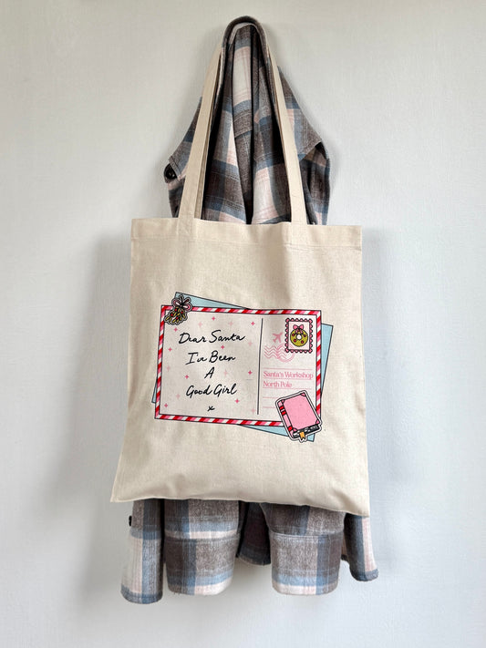 Tote-bag Tissus 100% Recyclé - Dear Santa - Good Girl
