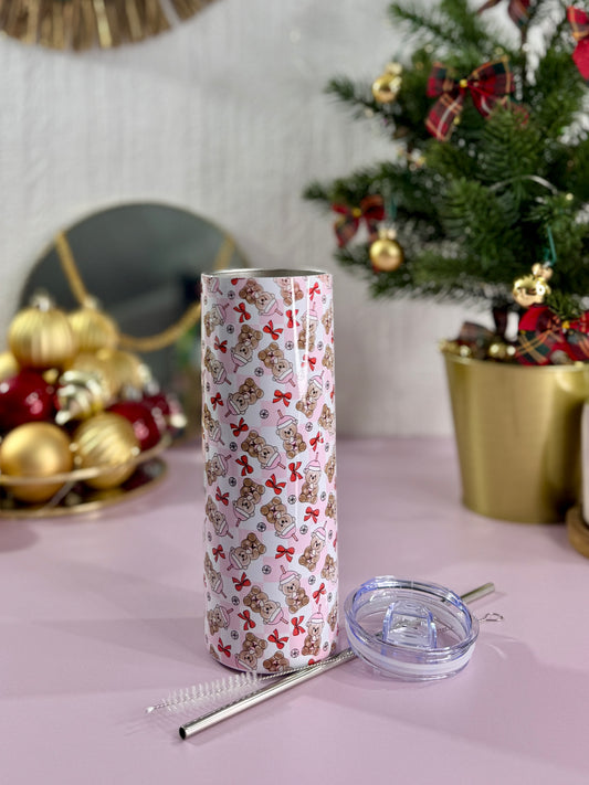 Mug Isotherme 591ml avec Couvercle et Paille - Bear Latte