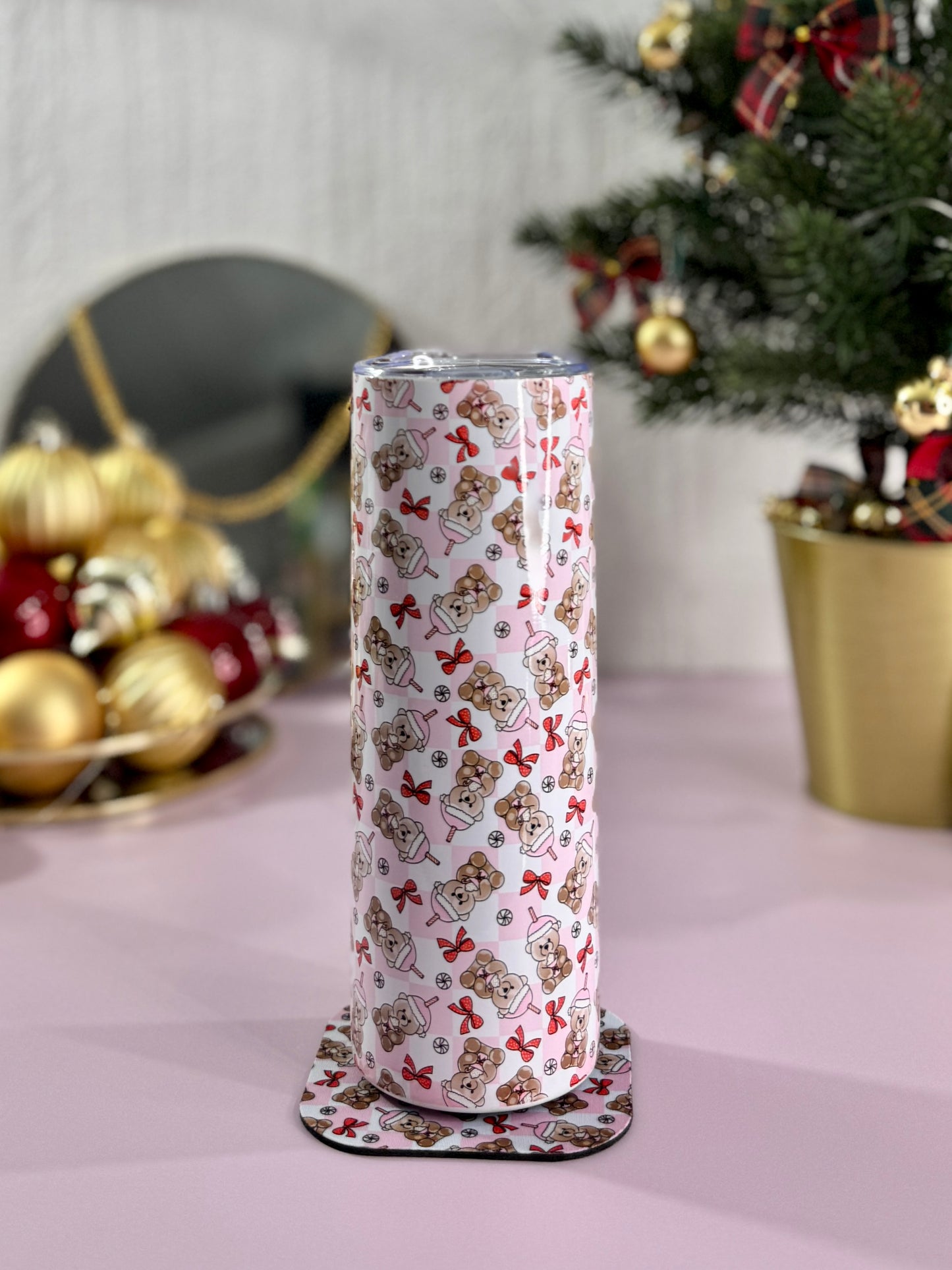 Mug Isotherme 591ml avec Couvercle et Paille - Bear Latte