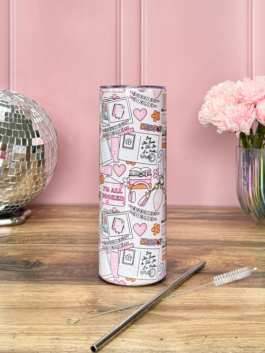 Tumbler Isotherme 591ml avec Couvercle et Paille - Book Mood