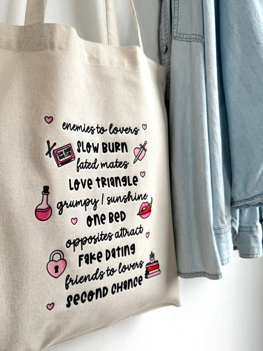 Tote-bag Tissus 100% Recyclé - Romance Tropes