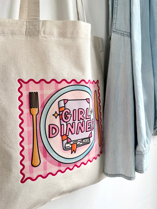 Tote-bag Tissus 100% Recyclé - Girl Dinner