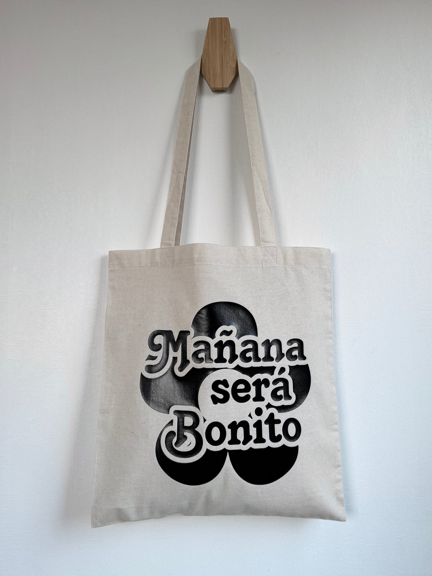 Tote-bag Tissus 100% Recyclé - Mañana Sera Bonito Noir