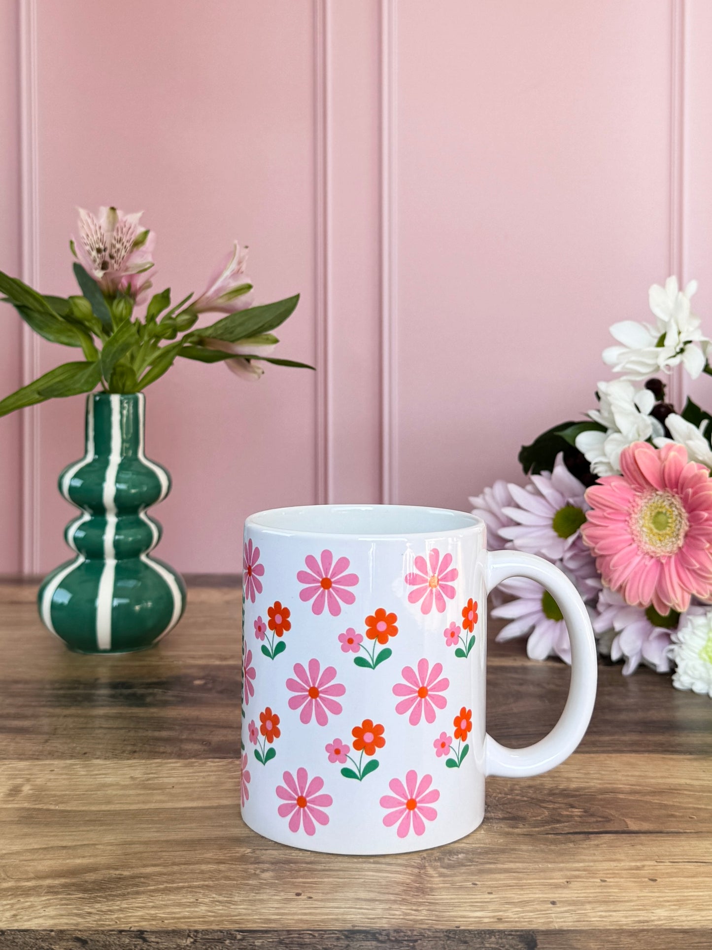 Tasse Céramique 330 ml - Pink Orange Flowers