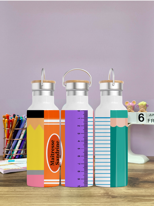 Gourde Isotherme 500 ml - Maîtresse Color - Personnalisable