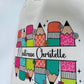 Tote-bag Tissus Recyclé - Maitresse Aux Crayons - Personnalisable