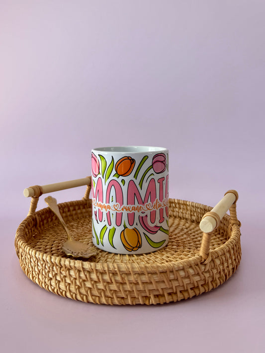 Tasse Céramique 330 ml - Personnalisable - Mamie Tulipes
