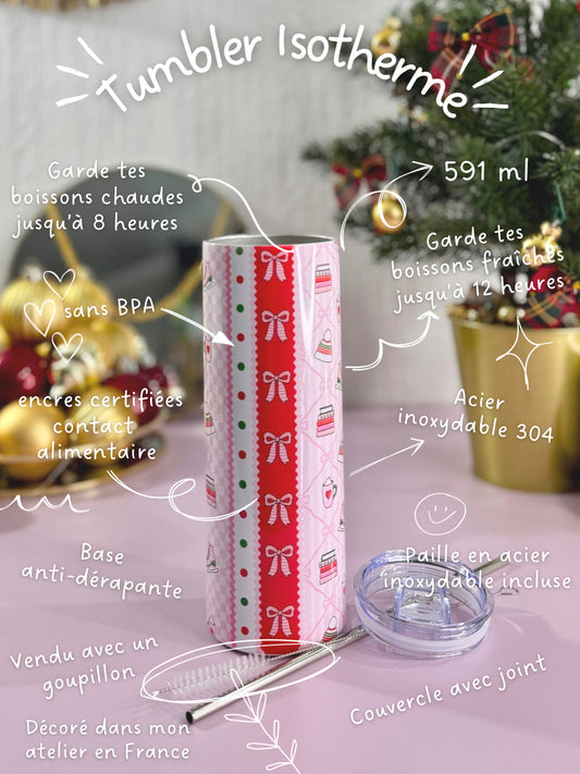 Tumbler Isotherme 591ml avec Couvercle et Paille - Winter Ice Girl
