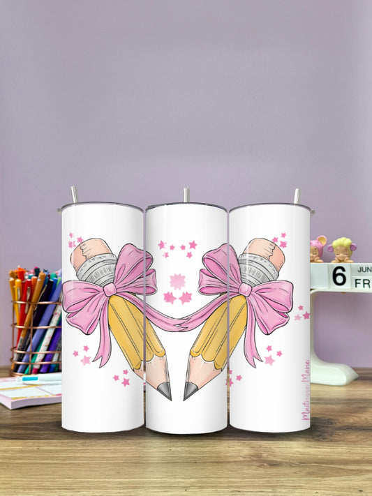 Mug Isotherme 591ml avec Couvercle et Paille - Maîtresse Girly - Personnalisable