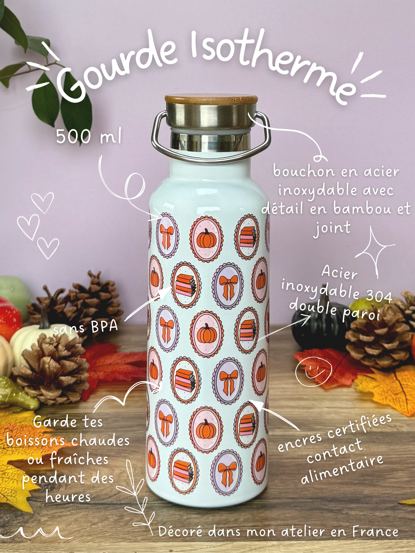 Gourde Isotherme 500 ml - Tableaux D'Automne