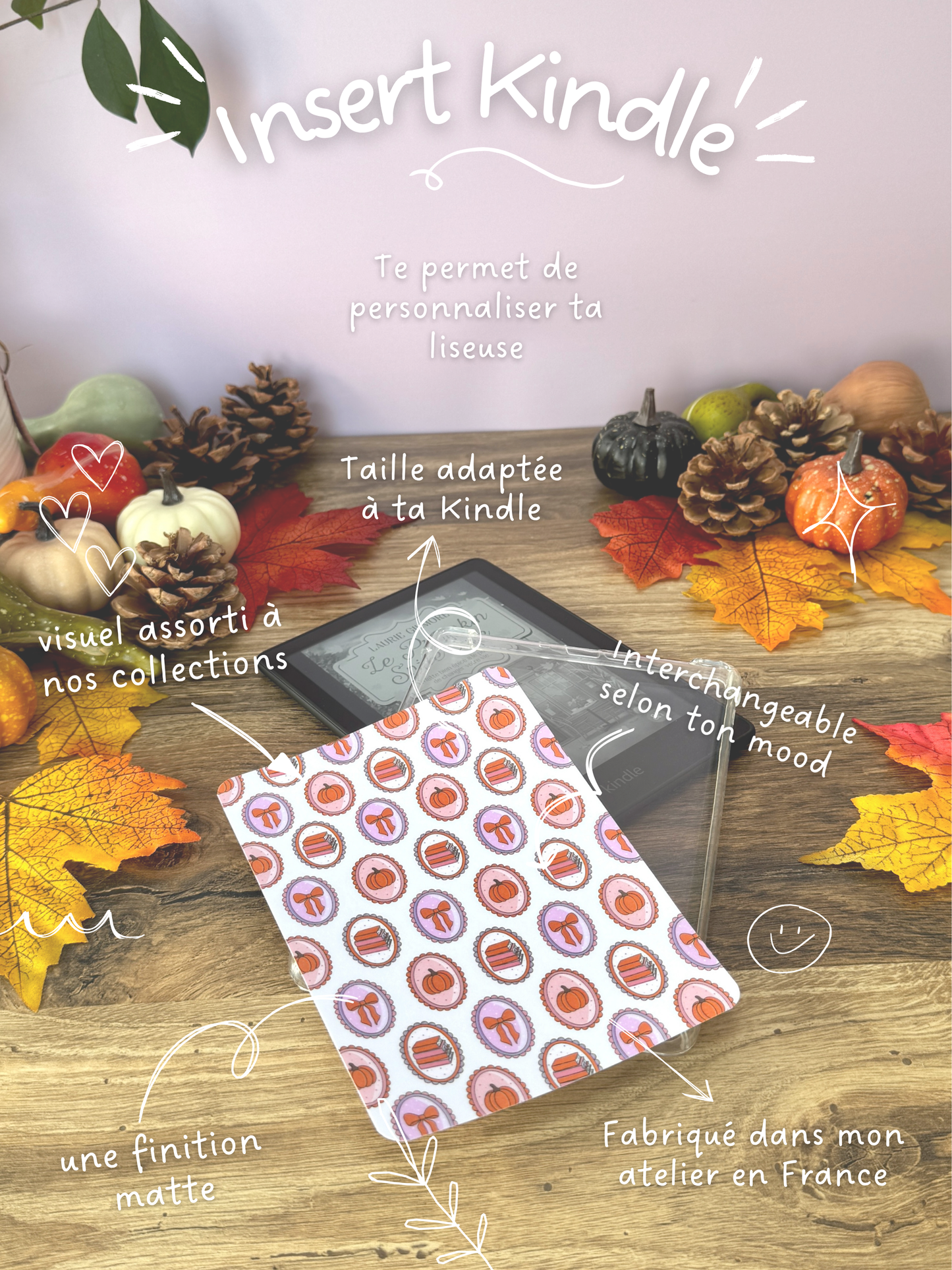 Insert Kindle - Tableaux D'Automne - Blanc