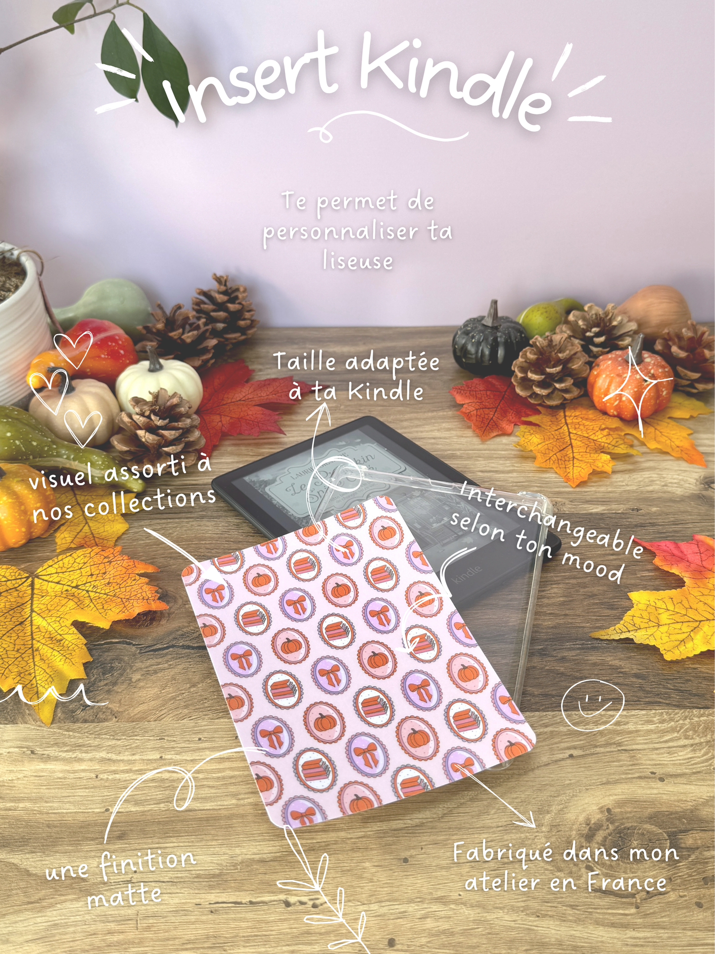 Insert Kindle - Tableaux D'Automne - Rose