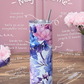 Mug Isotherme 591ml avec Couvercle et Paille - Flowers