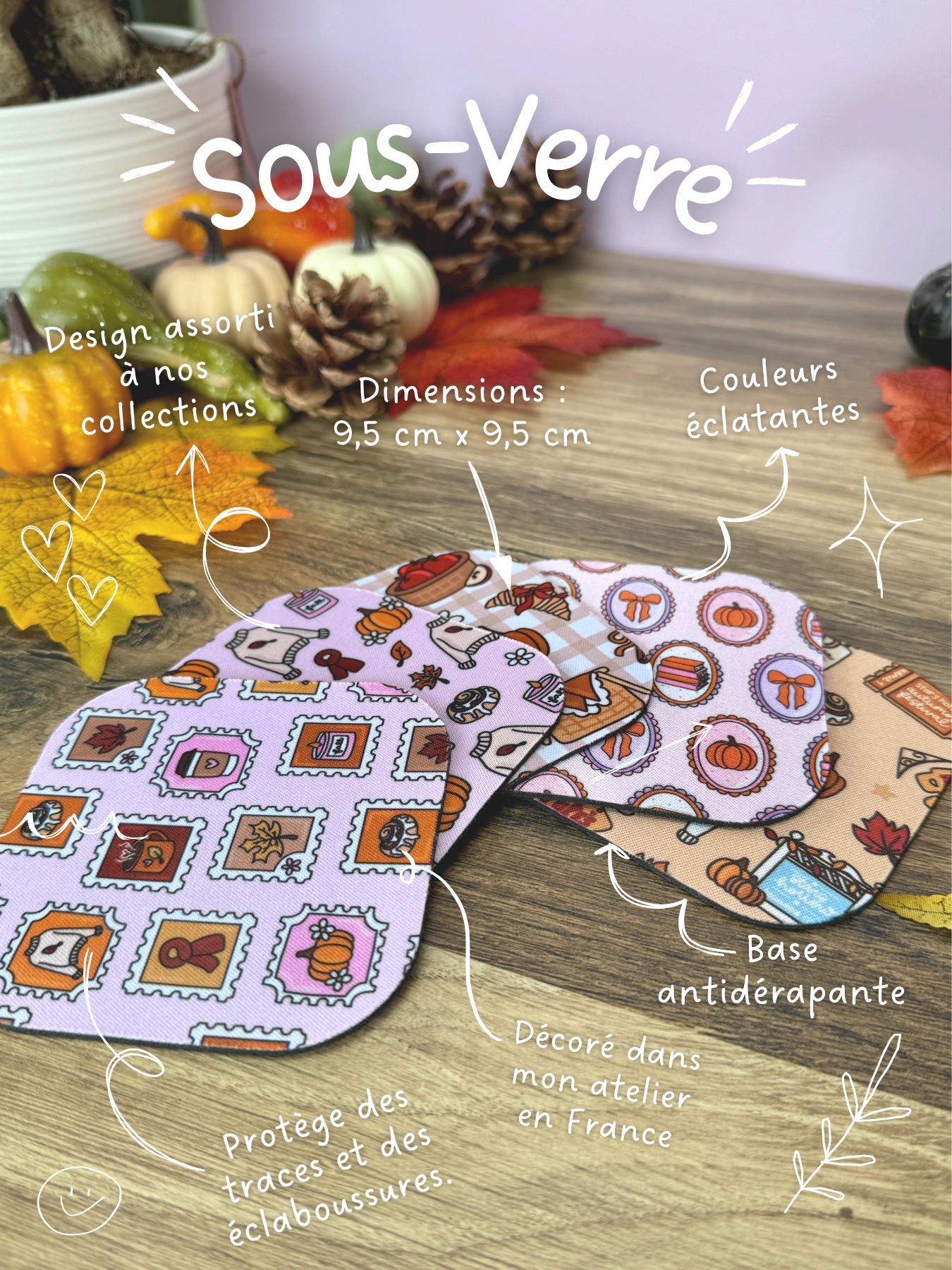 Sous-verre - Timbres D'Automne
