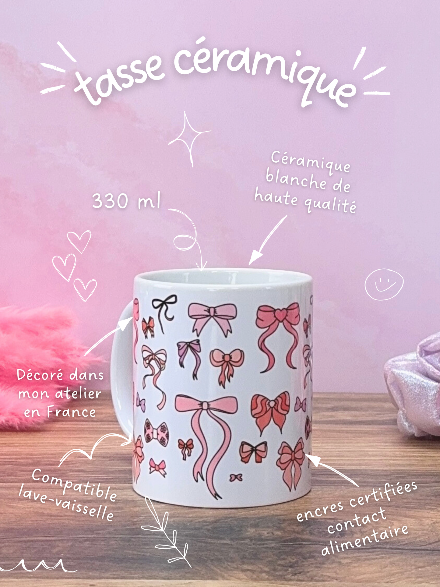 Tasse Céramique 330 ml - Bows