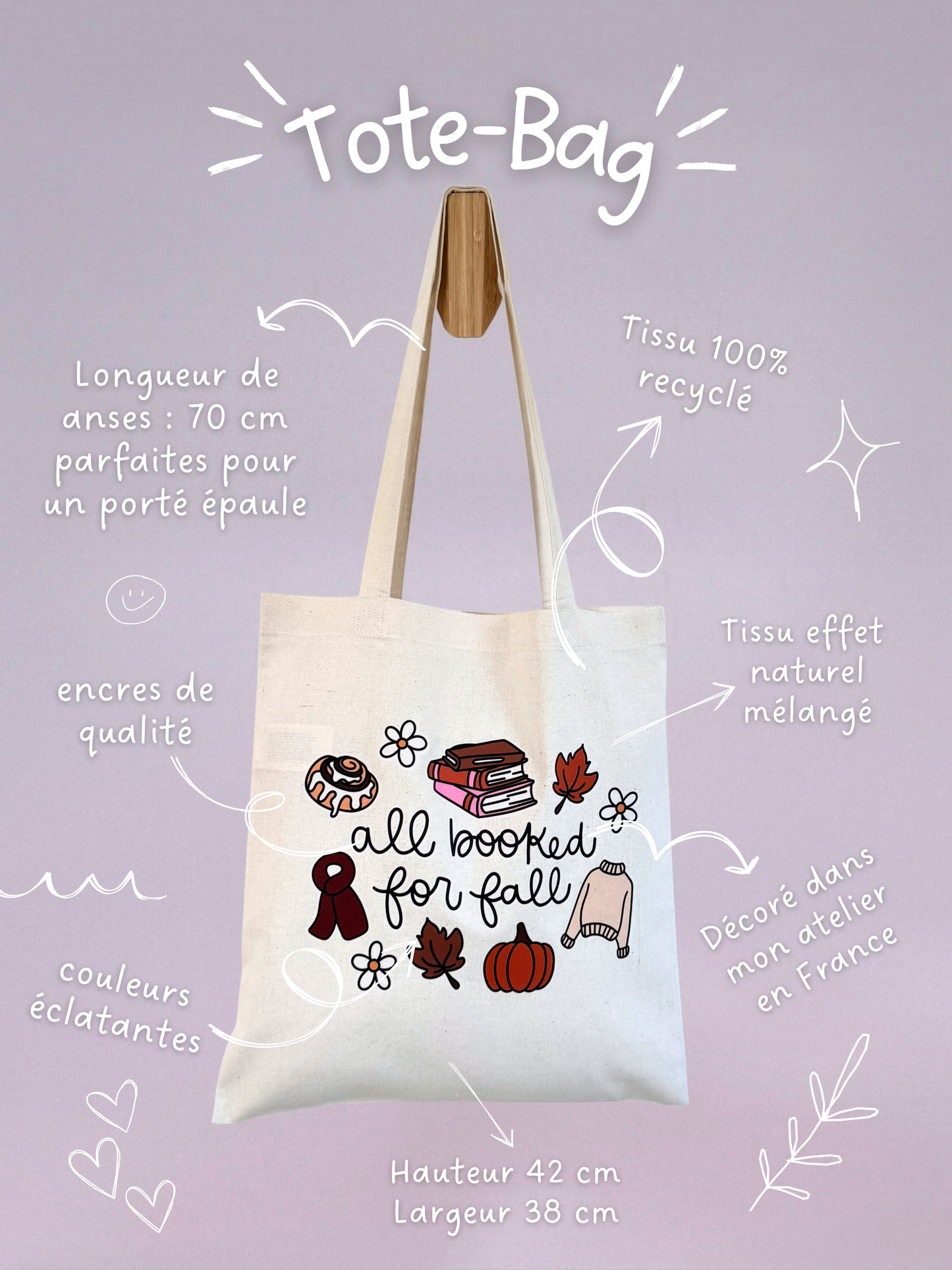 Tote-bag Tissus 100% Recyclé - Booked For Fall