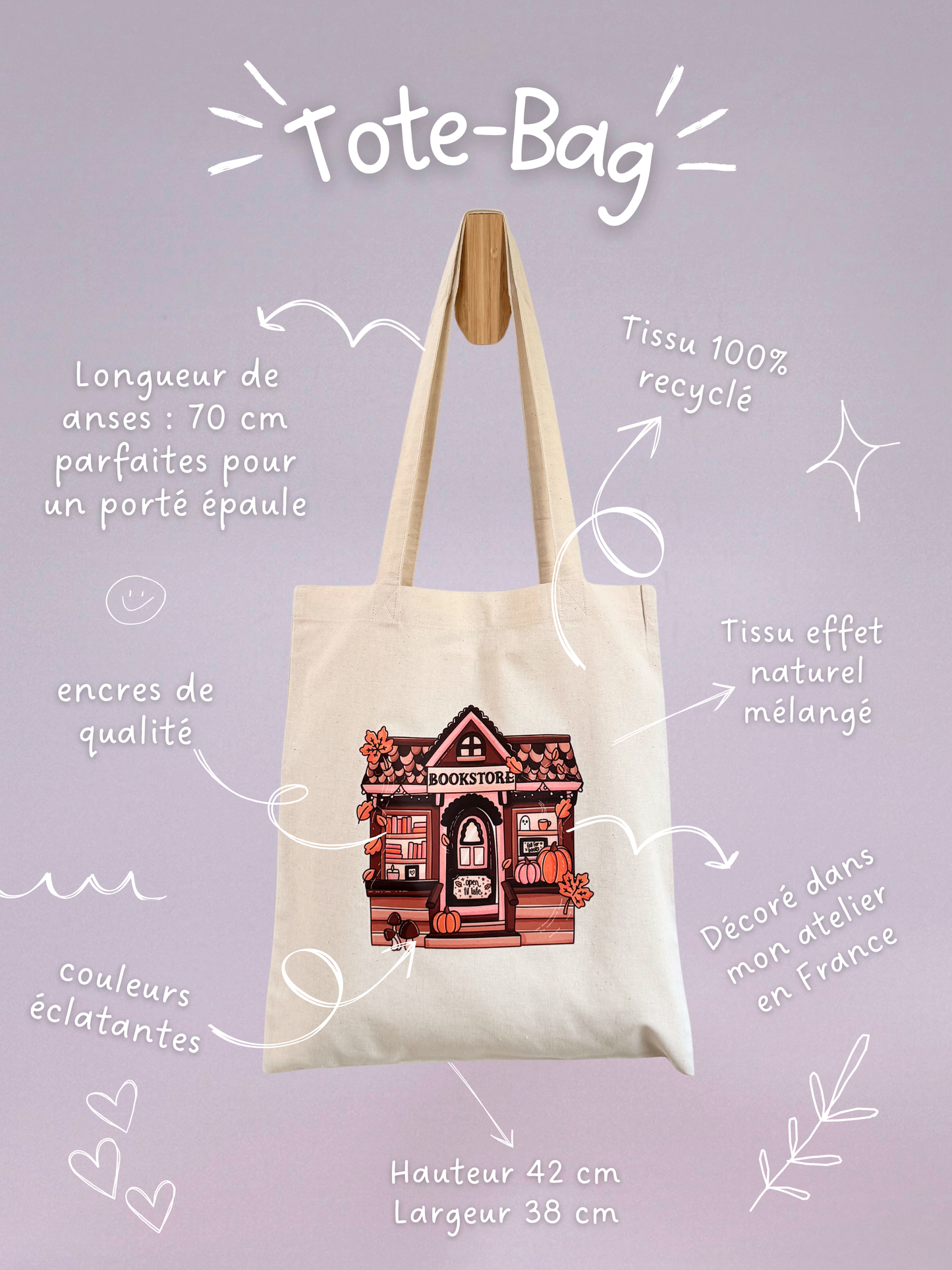 Tote-bag Tissus 100% Recyclé - Fall Bookstore