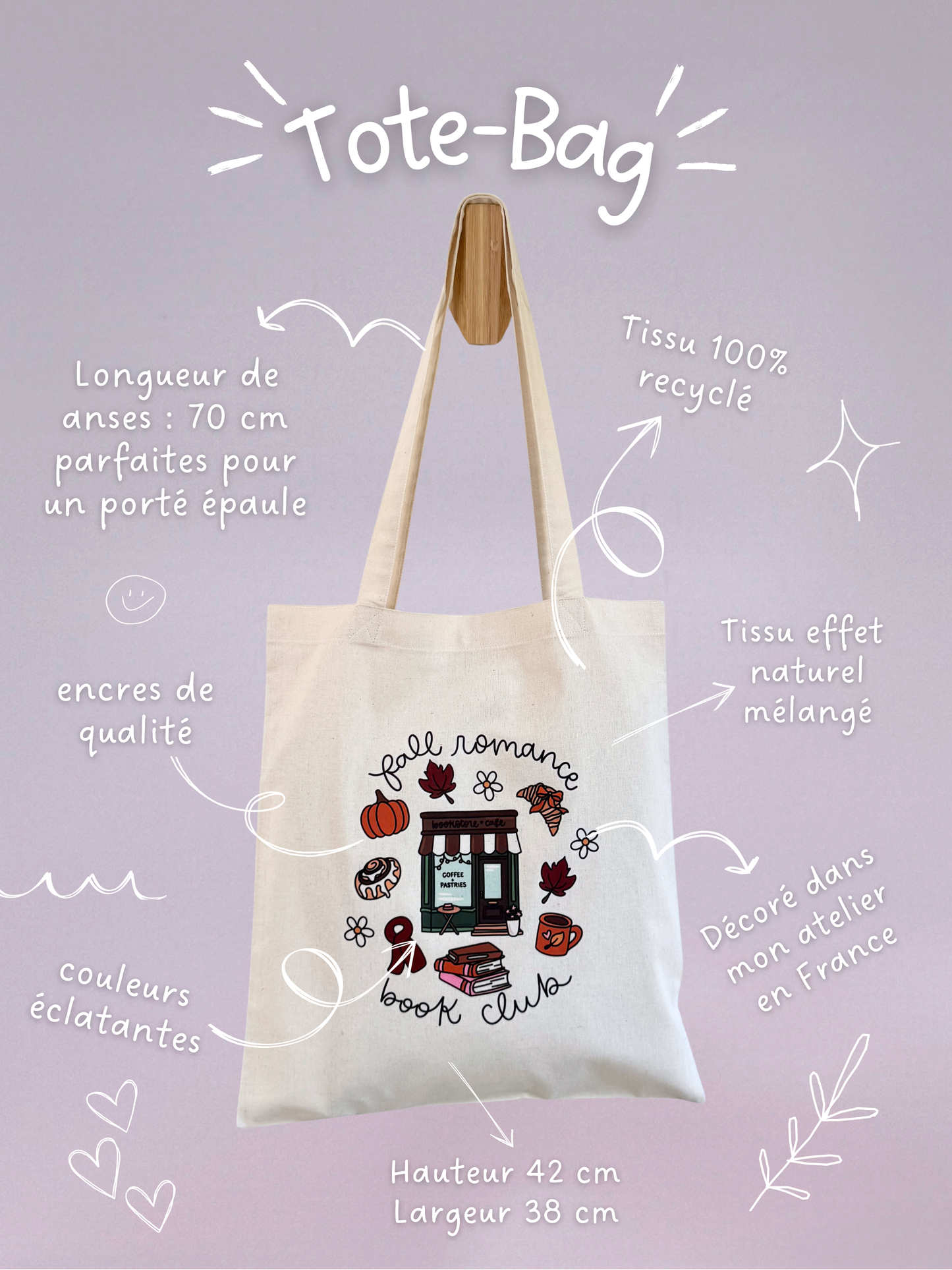 Tote-bag Tissus 100% Recyclé - Fall Romance
