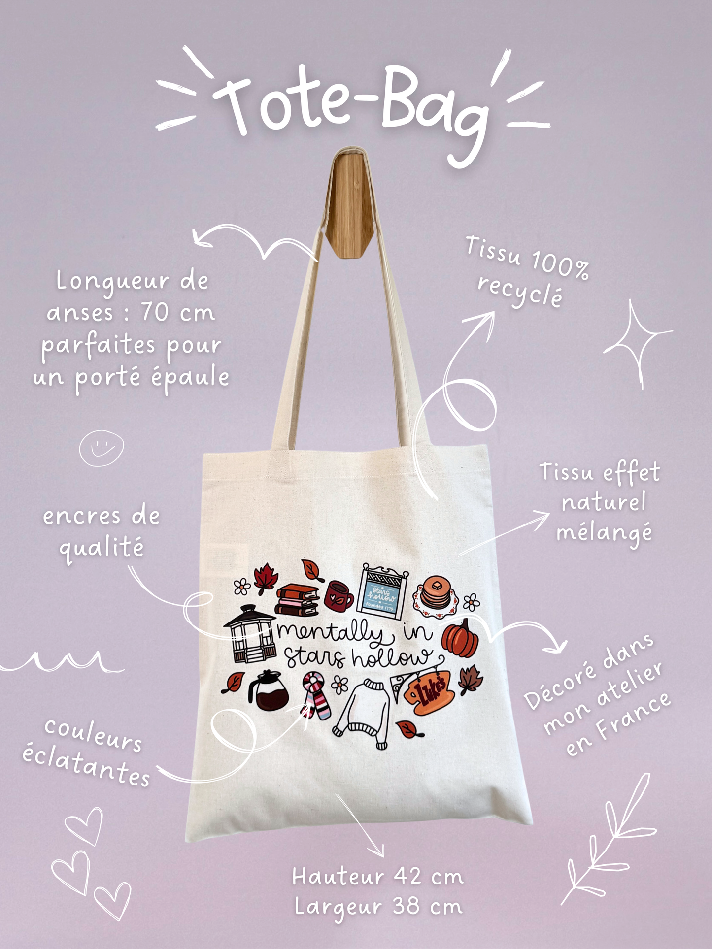 Tote-bag Tissus 100% Recyclé - Mentally In Stars Hollow