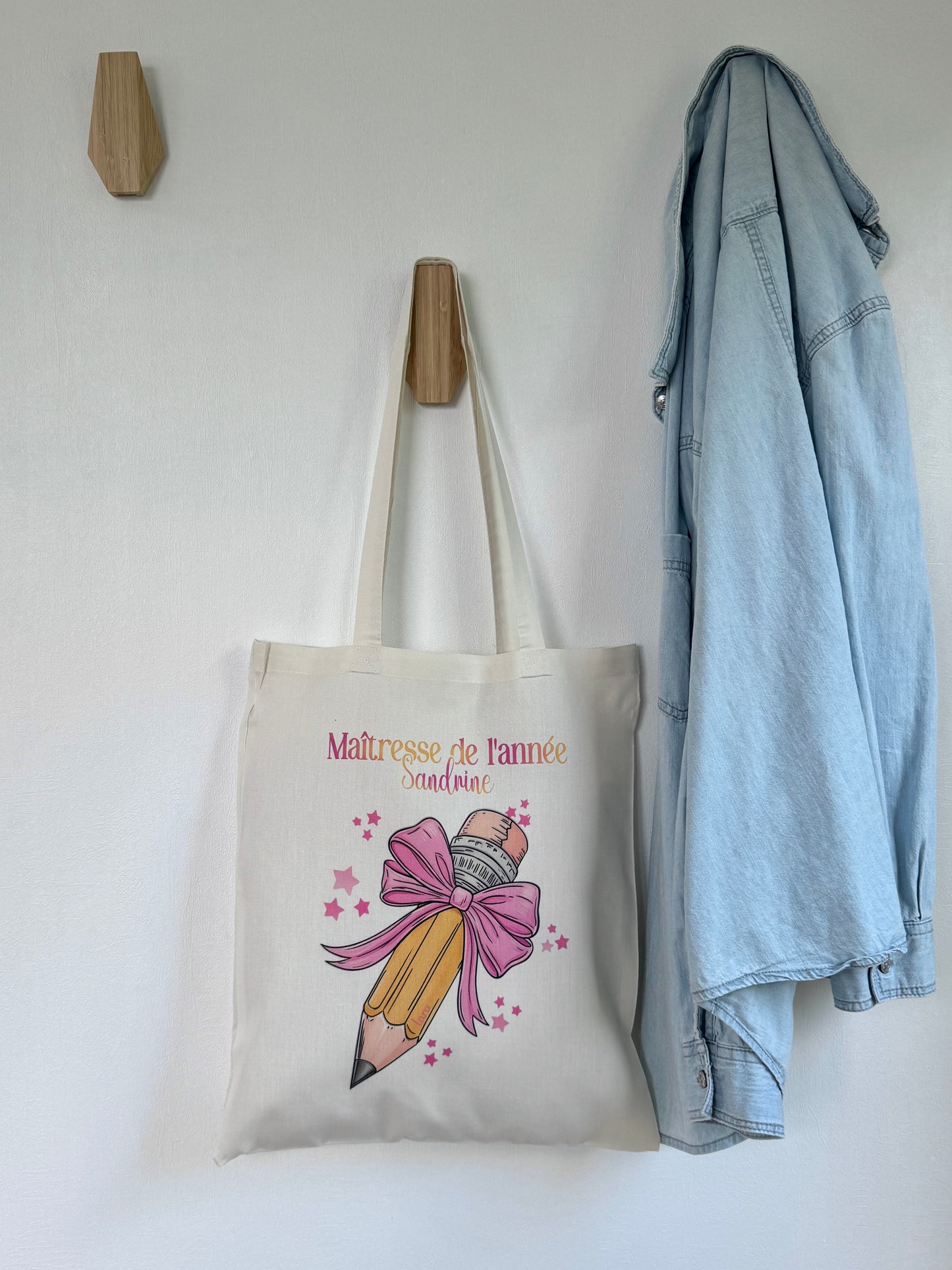 Tote-bag Tissus Recyclé - Maitresse Girly - Personnalisable