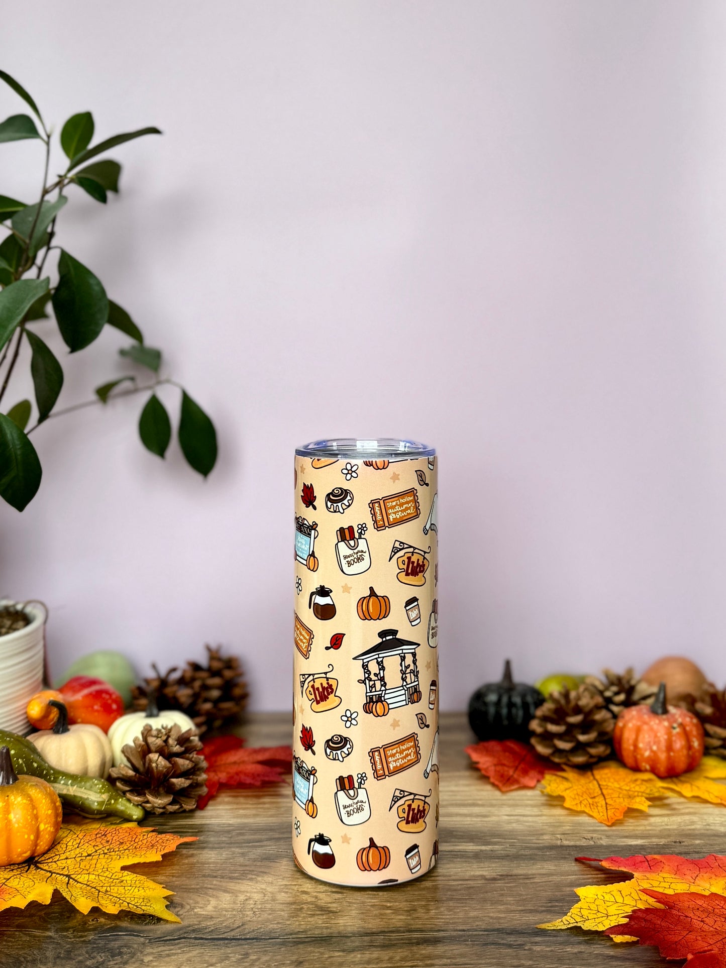 Tumbler Isotherme 591ml avec Couvercle et Paille - Festival D'Automne