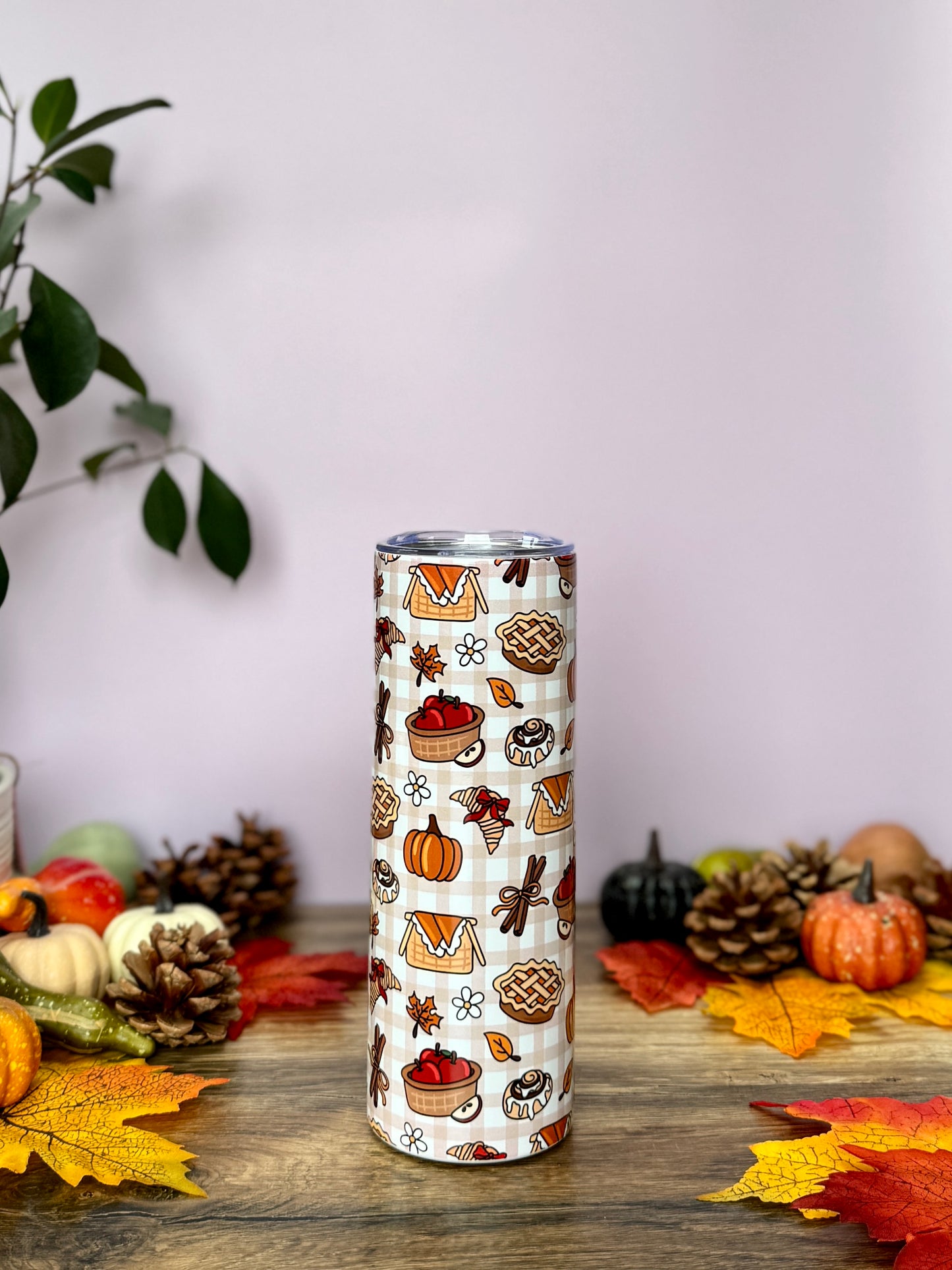 Mug Isotherme 591ml avec Couvercle et Paille - Gourmandises D'Automne