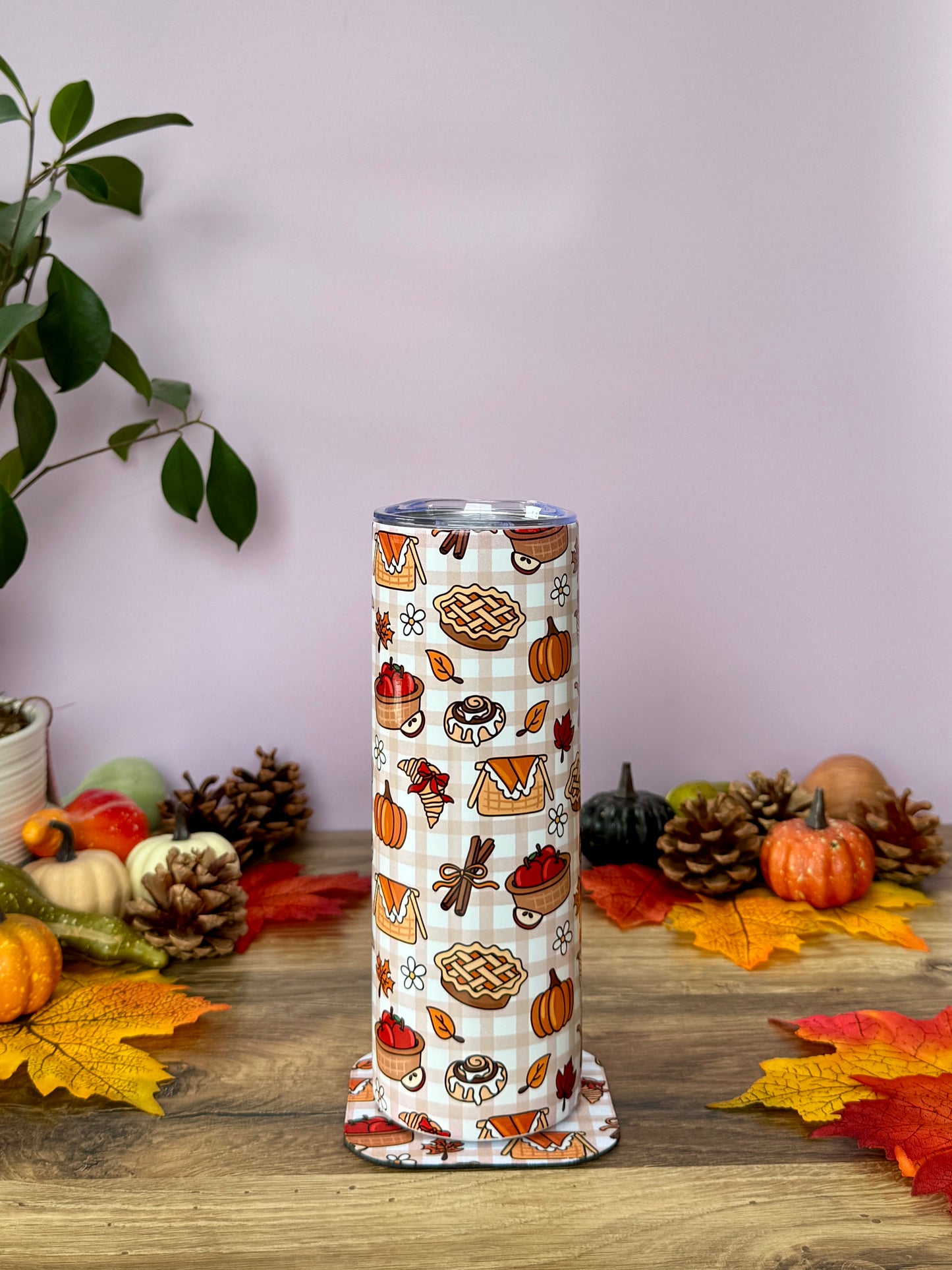 Mug Isotherme 591ml avec Couvercle et Paille - Gourmandises D'Automne