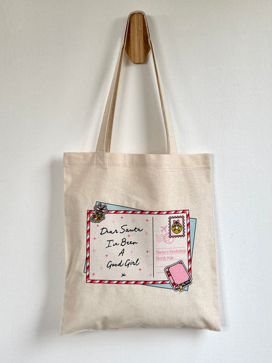 Tote-bag Tissus 100% Recyclé - Dear Santa - Good Girl