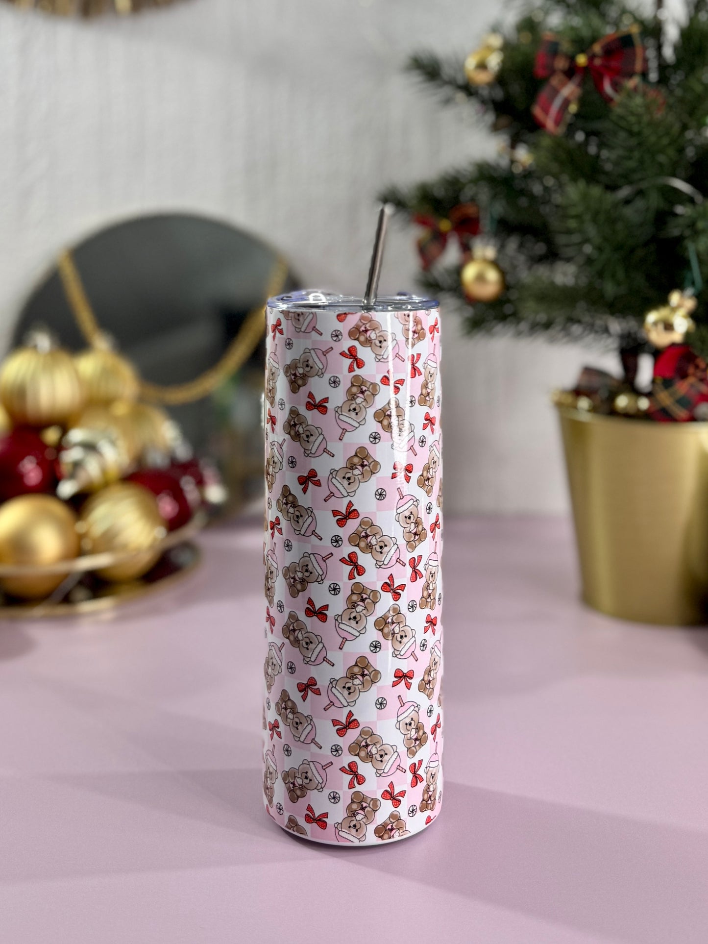 Mug Isotherme 591ml avec Couvercle et Paille - Bear Latte