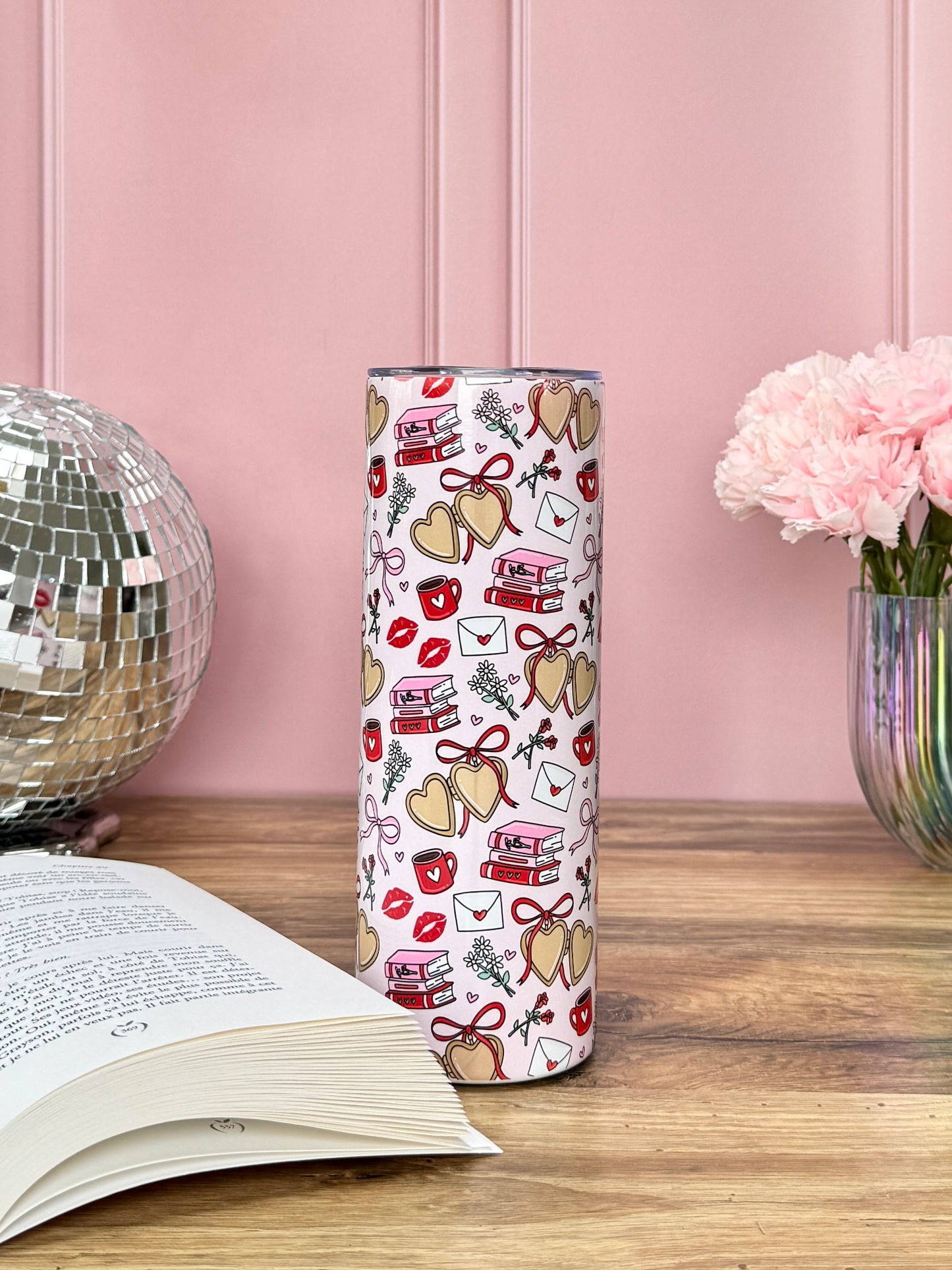 Tumbler Isotherme 591ml avec Couvercle et Paille - Romance Book Club