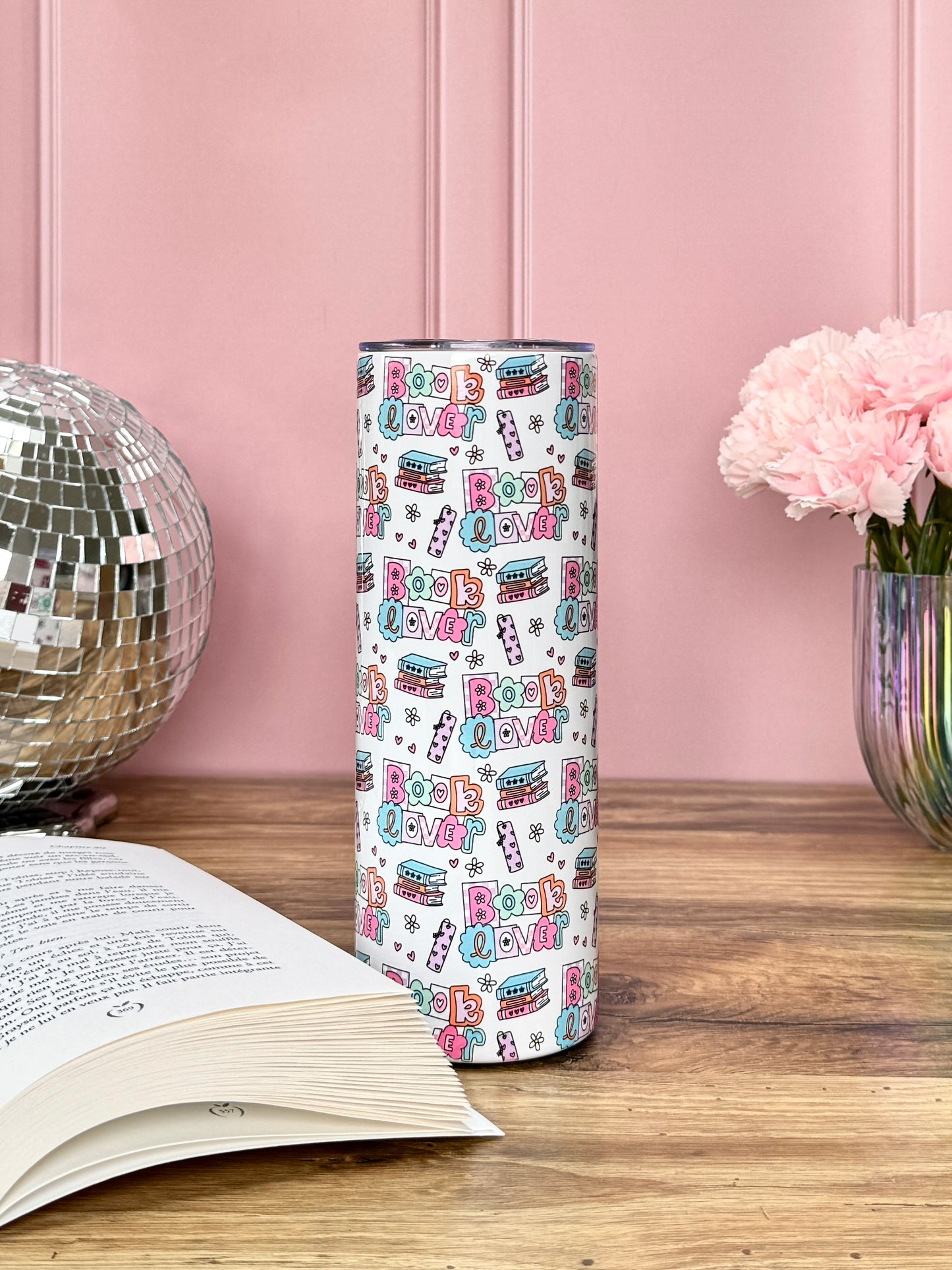 Tumbler Isotherme 591ml avec Couvercle et Paille - Book Lover