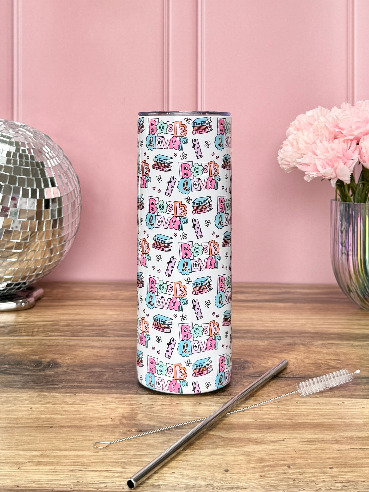 Tumbler Isotherme 591ml avec Couvercle et Paille - Book Lover