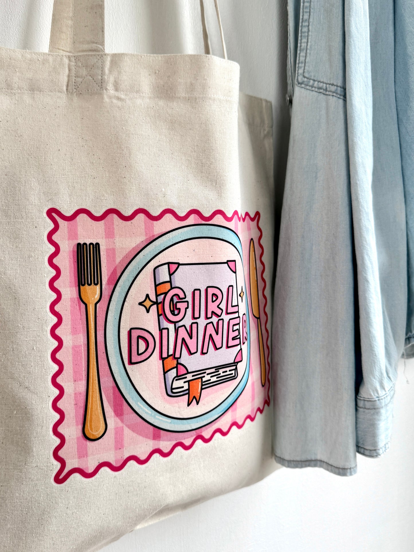 Tote-bag Tissus 100% Recyclé - Girl Dinner