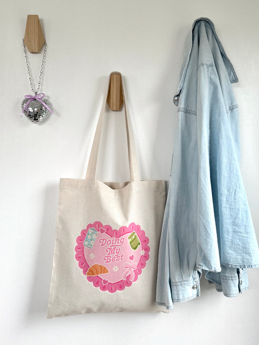 Tote-bag Tissus 100% Recyclé - Doing My Best Heart