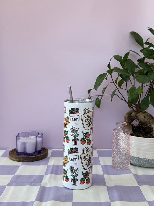 Mug Isotherme 591ml avec Couvercle et Paille - Retour Marché