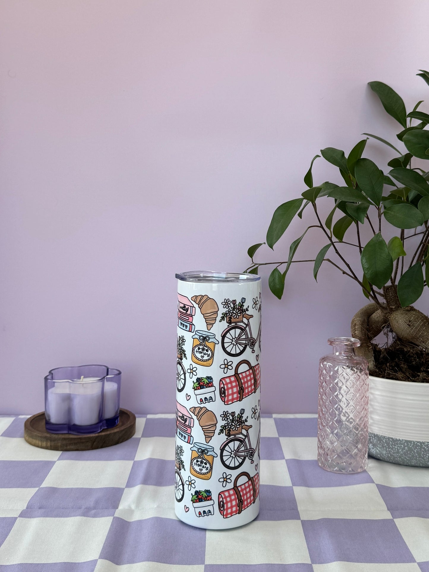 Mug Isotherme 591ml avec Couvercle et Paille - RDV pour un Pique-Nique