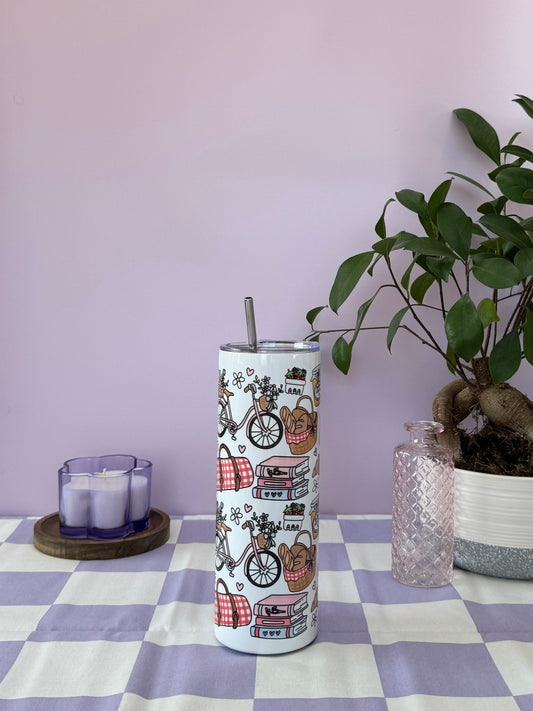 Mug Isotherme 591ml avec Couvercle et Paille - RDV pour un Pique-Nique